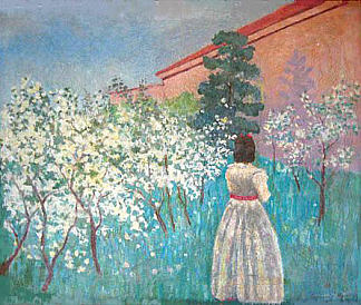花开的花园 A garden in Blossom (c.1900; Saratov,Russian Federation                     )，鲍里索夫·穆萨托夫