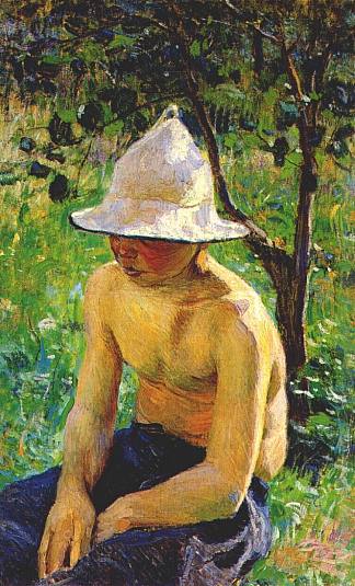 花园里的男孩 Boy in the garden (1898; Saratov,Russian Federation                     )，鲍里索夫·穆萨托夫