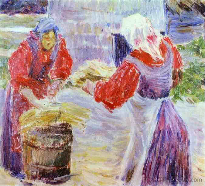 农妇 Peasant Women (c.1894; Saratov,Russian Federation  )，鲍里索夫·穆萨托夫