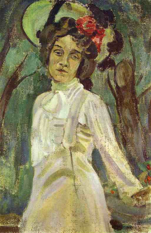 娜杰日达·斯坦纽科维奇的肖像 Portrait of Nadezhda Staniukovich (1903; Russian Federation  )，鲍里索夫·穆萨托夫