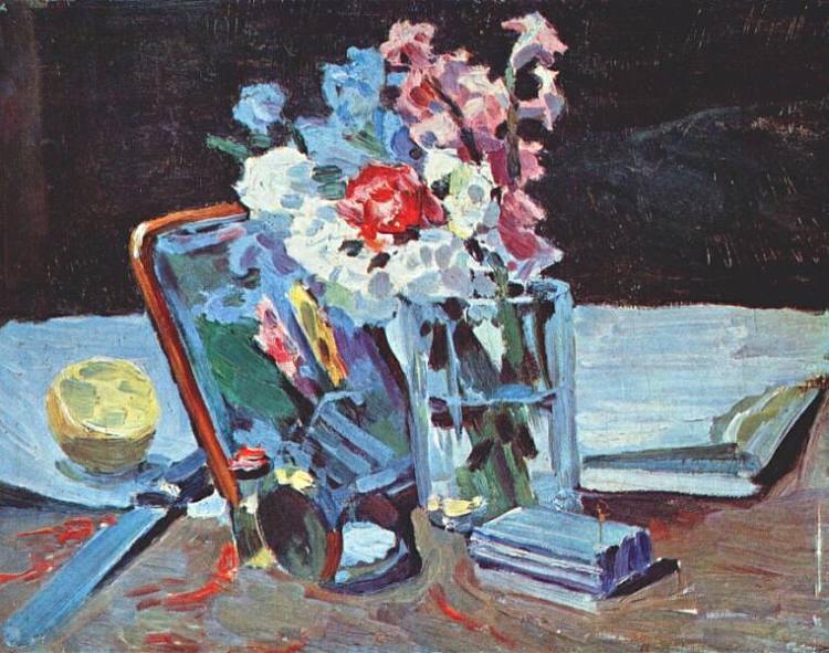 静物与鲜花 Still Life with Flowers (1902; Saratov,Russian Federation  )，鲍里索夫·穆萨托夫