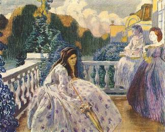 露台上的三位女士 Three Ladies on the Terrace (1903; Tarusa,Russian Federation                     )，鲍里索夫·穆萨托夫