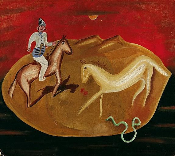 骑士、白马和蛇 Knight, White Horse and Snake (1925)，维克多·布罗纳