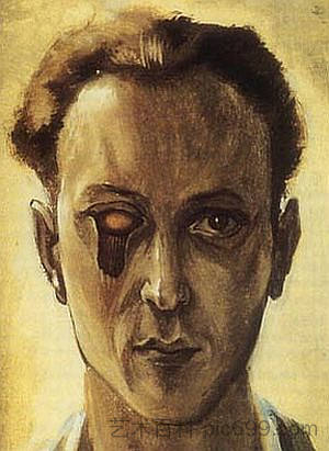 拔毛眼睛的自画像 Self-portrait with a Plucked Eye (1931)，维克多·布罗纳