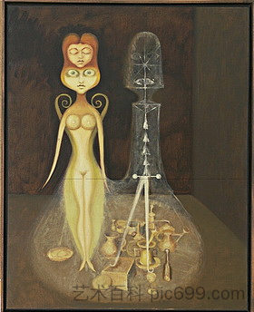 内心生活（裸体和光谱静物） The Inner Life (Nude and Spectral Still Life) (1939)，维克多·布罗纳