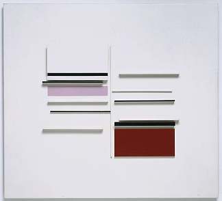 白色、黑色、印度和淡紫色抽象 Abstract in White, Black, Indian and Lilac (1957)，维克多帕斯莫尔