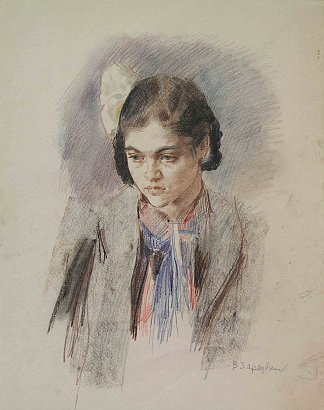 一个女孩的肖像 Portrait of a Girl (c.1950)，维克多扎雷茨基