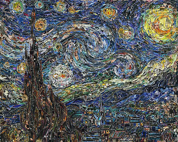 梵高之后的星夜（杂志图片2） Starry Night, after Van Gogh (Pictures of Magazines 2) (2012)，维克·马尼斯