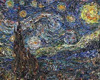 梵高之后的星夜（杂志图片2） Starry Night, after Van Gogh (Pictures of Magazines 2) (2012)，维克·马尼斯