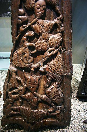 帐篷的木雕装饰品 奥塞贝格维京人墓地 Wood Carved Ornaments for Tents Oseberg Viking Burial Grave (c.800)，维京艺术
