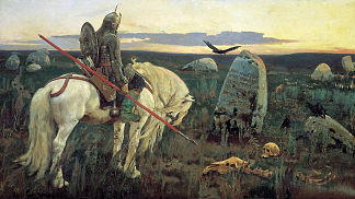 十字路口的骑士 A Knight At the Crossroads (1878)，维克托·米哈伊洛维奇·瓦斯涅佐夫