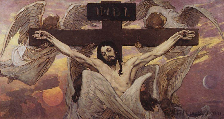 被钉十字架的基督 Crucified Christ (1885 - 1896)，维克托·米哈伊洛维奇·瓦斯涅佐夫