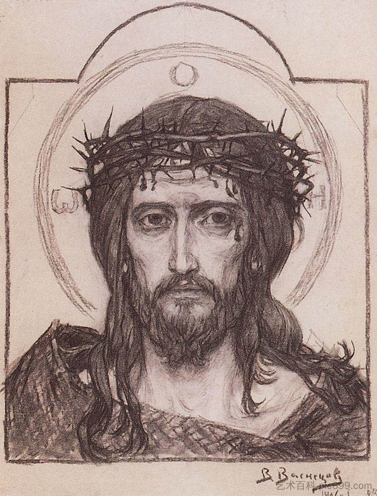 荆棘冠冕上的救世主 Savior in the crown of thorns (1906),维克托·米哈伊洛维奇·瓦斯涅佐夫