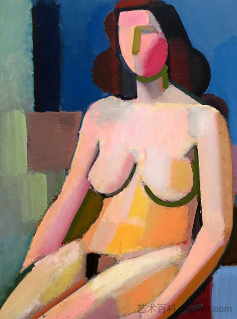 坐着的女性裸体 Seated Female Nude (1940)，伦德斯特罗姆