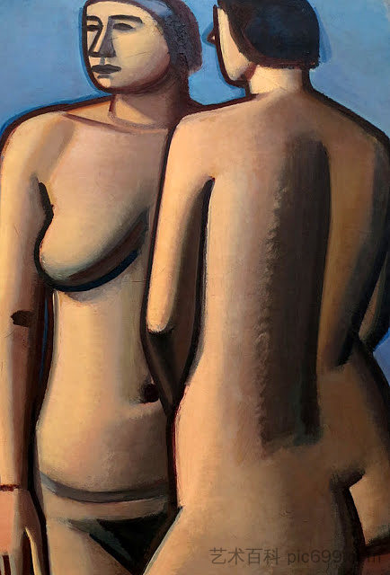 两个女性裸体 Two Female Nudes (1927)，伦德斯特罗姆