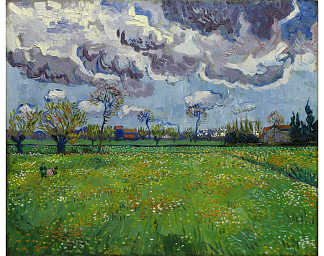 暴风雨天空下的风景 Landscape under a Stormy Sky (1888; Arles,Bouches-du-Rhône,France                     )，文森特·梵高