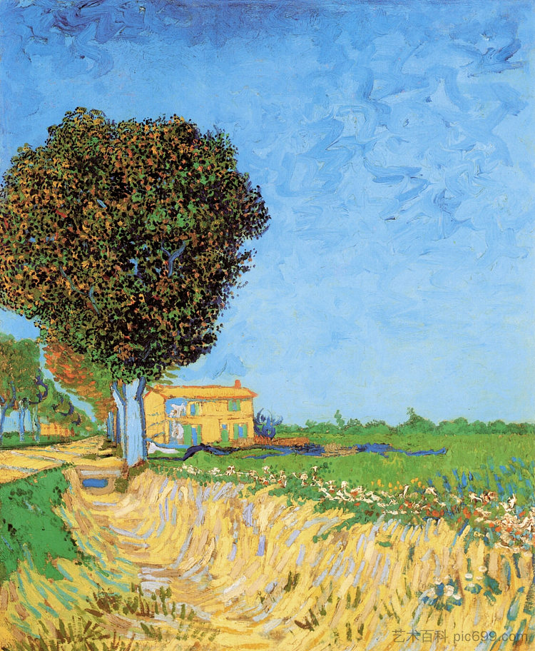 阿尔勒附近的一条小巷 A Lane near Arles (1888; Arles,Bouches-du-Rhône,France  )，文森特·梵高