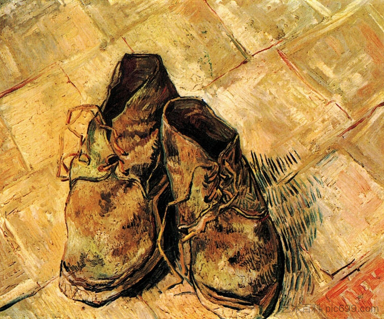 一双鞋 A Pair of Shoes (1888; Arles,Bouches-du-Rhône,France  )，文森特·梵高