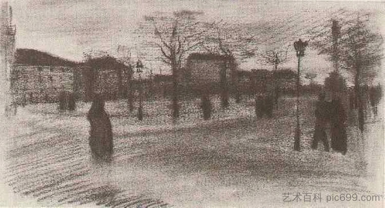 巴黎广场 A Square in Paris (1886)，文森特·梵高