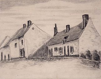 赞德门尼克的房子 A Zandmennik house (c.1879; Cuesmes,Belgium                     )，文森特·梵高