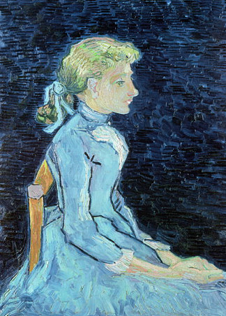 艾德琳·拉沃的肖像 Portrait of Adeline Ravoux (1890; Auvers-sur-oise,France                     )，文森特·梵高