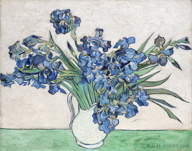 花瓶与鸢尾花 Vase with Irises (1890; Saint-rémy-de-provence,France ),文森特·梵高