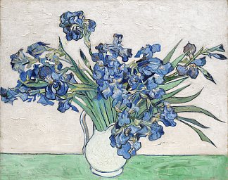 花瓶与鸢尾花 Vase with Irises (1890; Saint-rémy-de-provence,France                     )，文森特·梵高