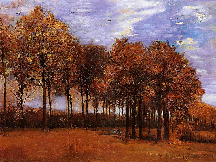 秋天的风景 Autumn Landscape (1885; Nunen / Nuenen,Netherlands  )，文森特·梵高