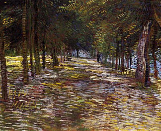 阿涅尔的沃耶达根森公园大道 Avenue in Voyer d’Argenson Park at Asnieres (1887; Paris,France                     )，文森特·梵高