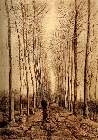 白杨树大道 Avenue of Poplars (1884; Nunen / Nuenen,Netherlands                     )，文森特·梵高