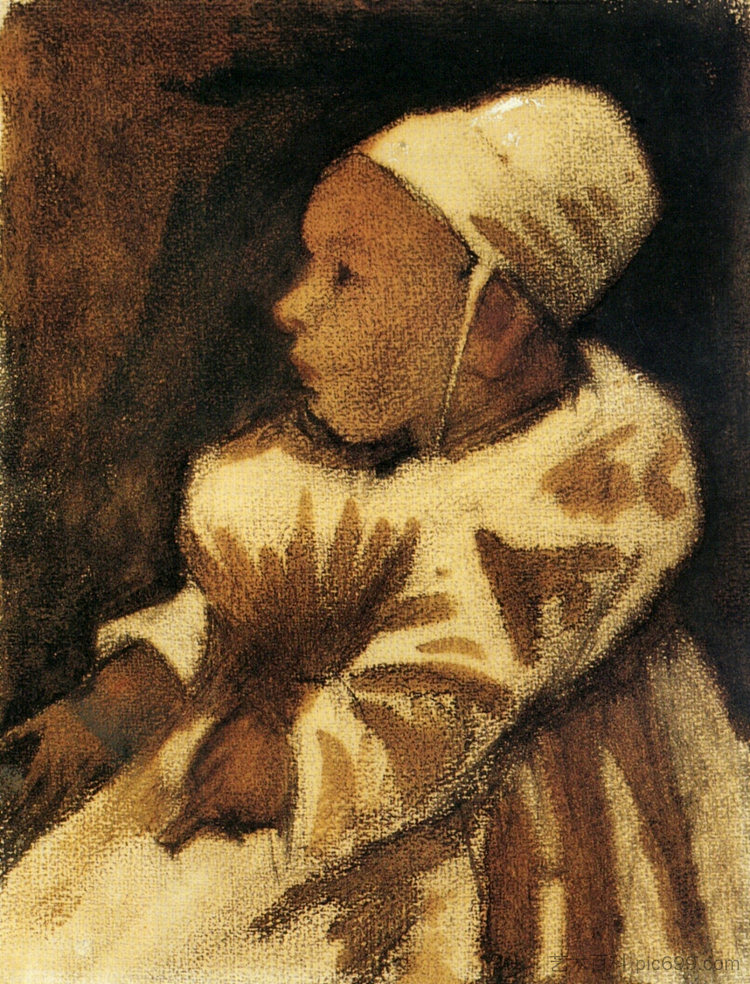 婴儿 Baby (c.1882; Haag / Den Haag / La Haye / The Hague,Netherlands  )，文森特·梵高