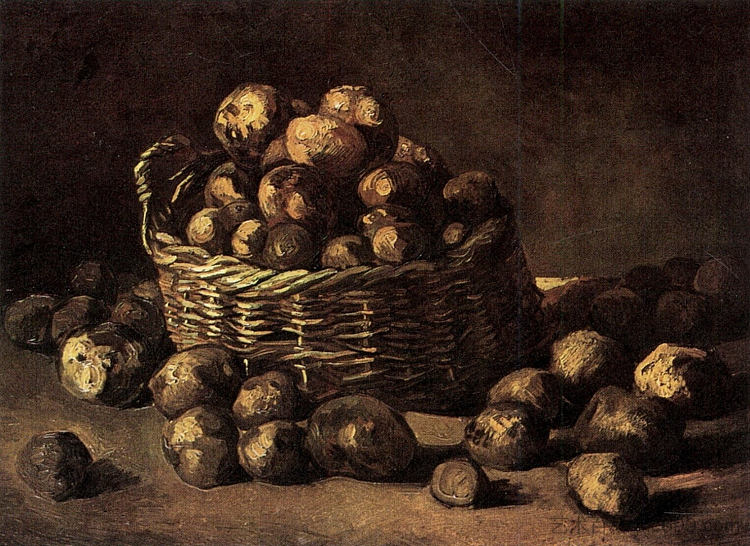 一篮子土豆 Basket of Potatoes (1885; Nunen / Nuenen,Netherlands  )，文森特·梵高