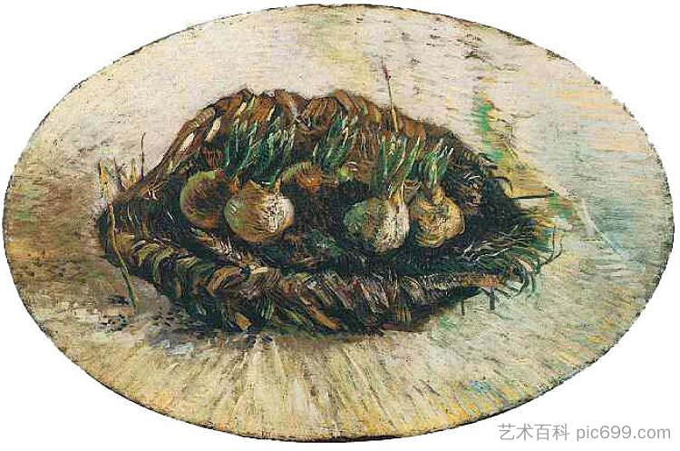 发芽球茎篮 Basket of Sprouting Bulbs (1887; Paris,France  )，文森特·梵高