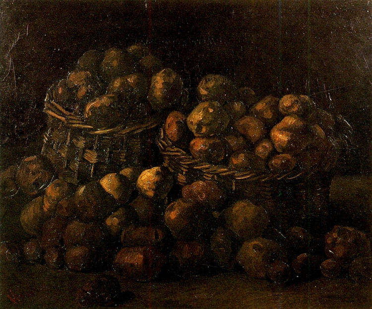 一篮一篮的土豆 Baskets of Potatoes (1885; Nunen / Nuenen,Netherlands  )，文森特·梵高