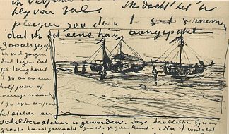 海滩和大海 Beach and Sea (1882; Haag / Den Haag / La Haye / The Hague,Netherlands                     )，文森特·梵高