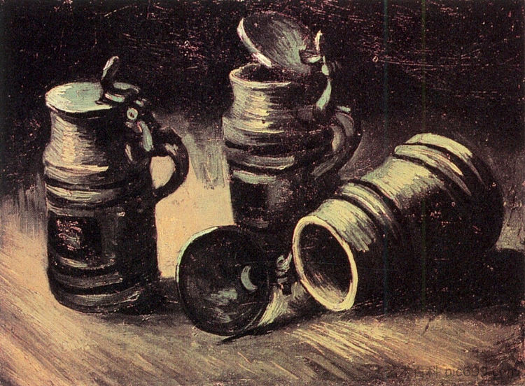 啤酒罐 Beer Tankards (1885; Nunen / Nuenen,Netherlands  )，文森特·梵高