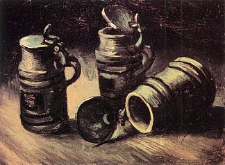 啤酒罐 Beer Tankards (1885; Nunen / Nuenen,Netherlands                     )，文森特·梵高