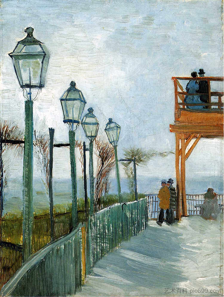 俯瞰蒙马特的丽城 Belvedere Overlooking Montmartre (1886; Paris,France  )，文森特·梵高