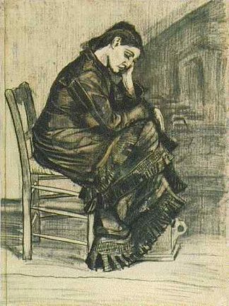 一个女人的弯曲的身影 Bent Figure of a Woman Sien (1882; Haag / Den Haag / La Haye / The Hague,Netherlands                     )，文森特·梵高