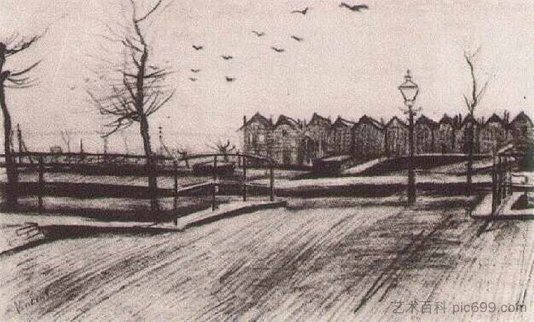 申奎格河附近的大桥 Bridge near the Schenkweg (1882; Netherlands  )，文森特·梵高