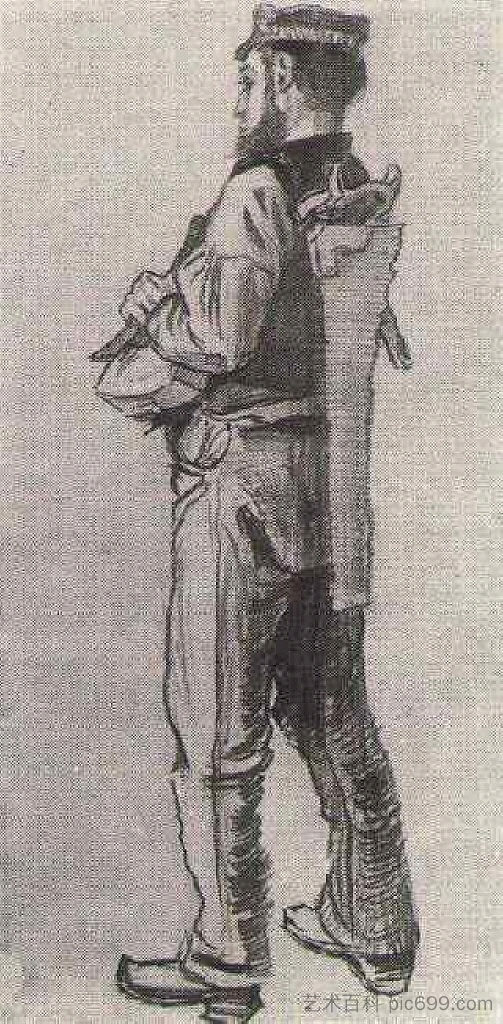 木匠，从背后看 Carpenter, Seen from the Back (1882; Haag / Den Haag / La Haye / The Hague,Netherlands  )，文森特·梵高