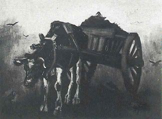 黑牛车 Cart with Black Ox (1884; Nunen / Nuenen,Netherlands                     )，文森特·梵高