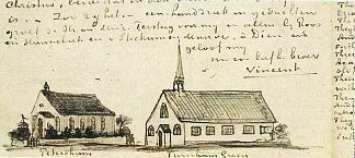 彼得舍姆和特纳姆格林教堂 Churches at Petersham and Turnham Green (1876; Netherlands                     )，文森特·梵高