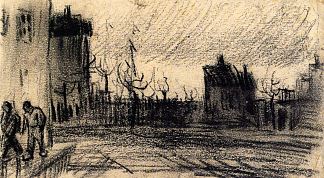 城市的观点 City View (c.1885; Antwerp,Belgium                     )，文森特·梵高