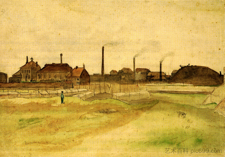 博里纳日的煤矿 Coalmine in the Borinage (1879; Cuesmes,Belgium  )，文森特·梵高