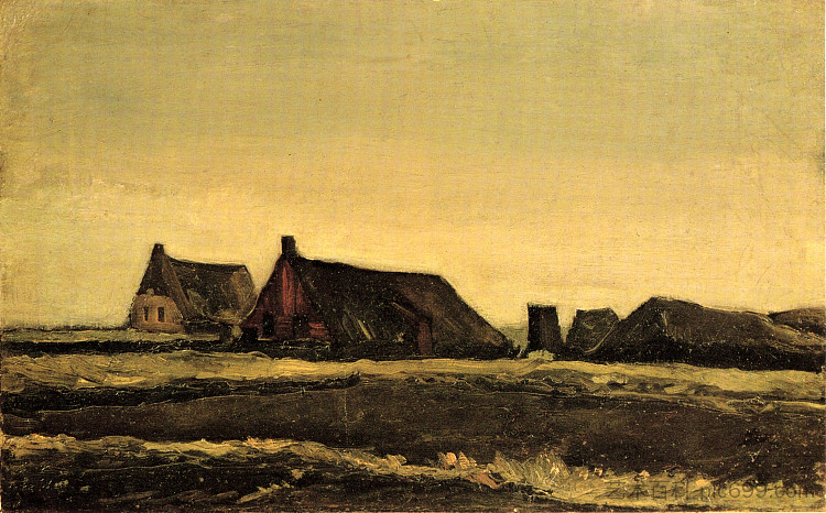 别墅 Cottages (1883; Netherlands  )，文森特·梵高