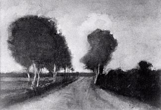 绿树成荫的乡间小路 Country Lane with Trees (1882; Haag / Den Haag / La Haye / The Hague,Netherlands                     )，文森特·梵高