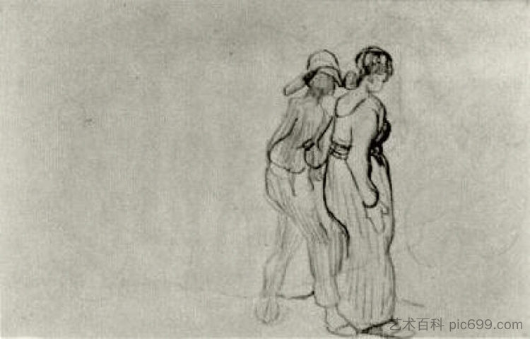 情侣散步 Couple Walking (1890; France  )，文森特·梵高