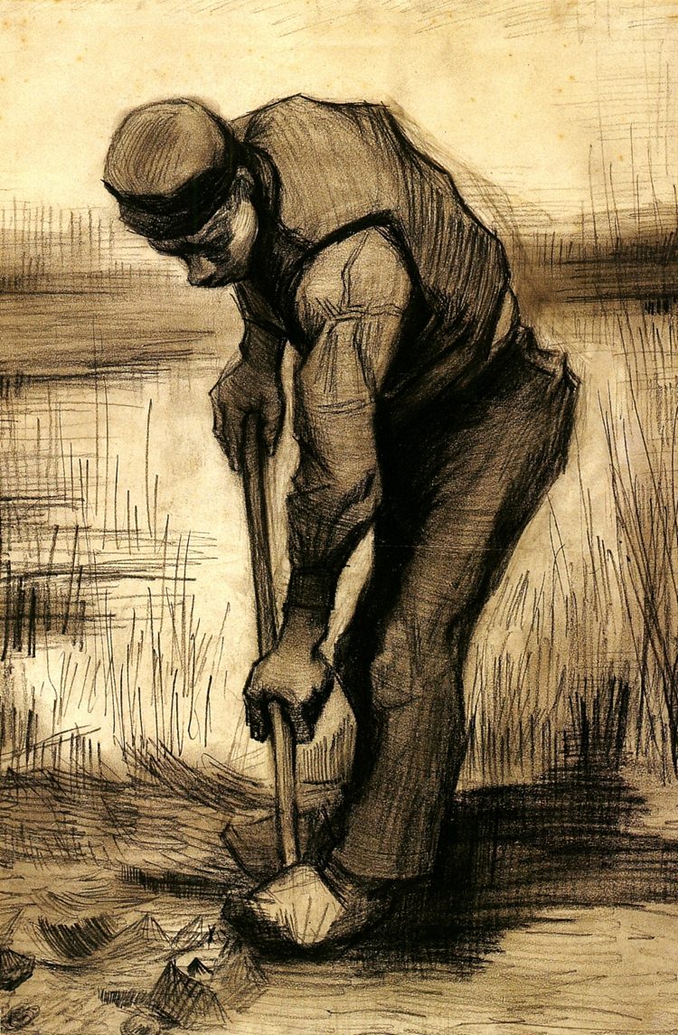 挖掘机 Digger (1882; Haag / Den Haag / La Haye / The Hague,Netherlands  )，文森特·梵高
