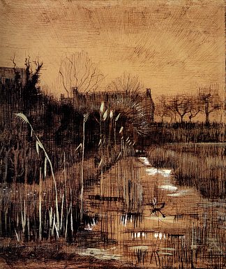 沟 Ditch (1884; Nunen / Nuenen,Netherlands                     )，文森特·梵高